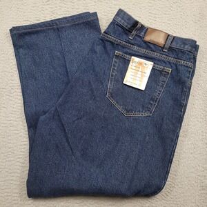 St Johns Bay Easy Fit Jeans Mens 48x36 (45x31) Dark Wash Denim Straight Leg NWT